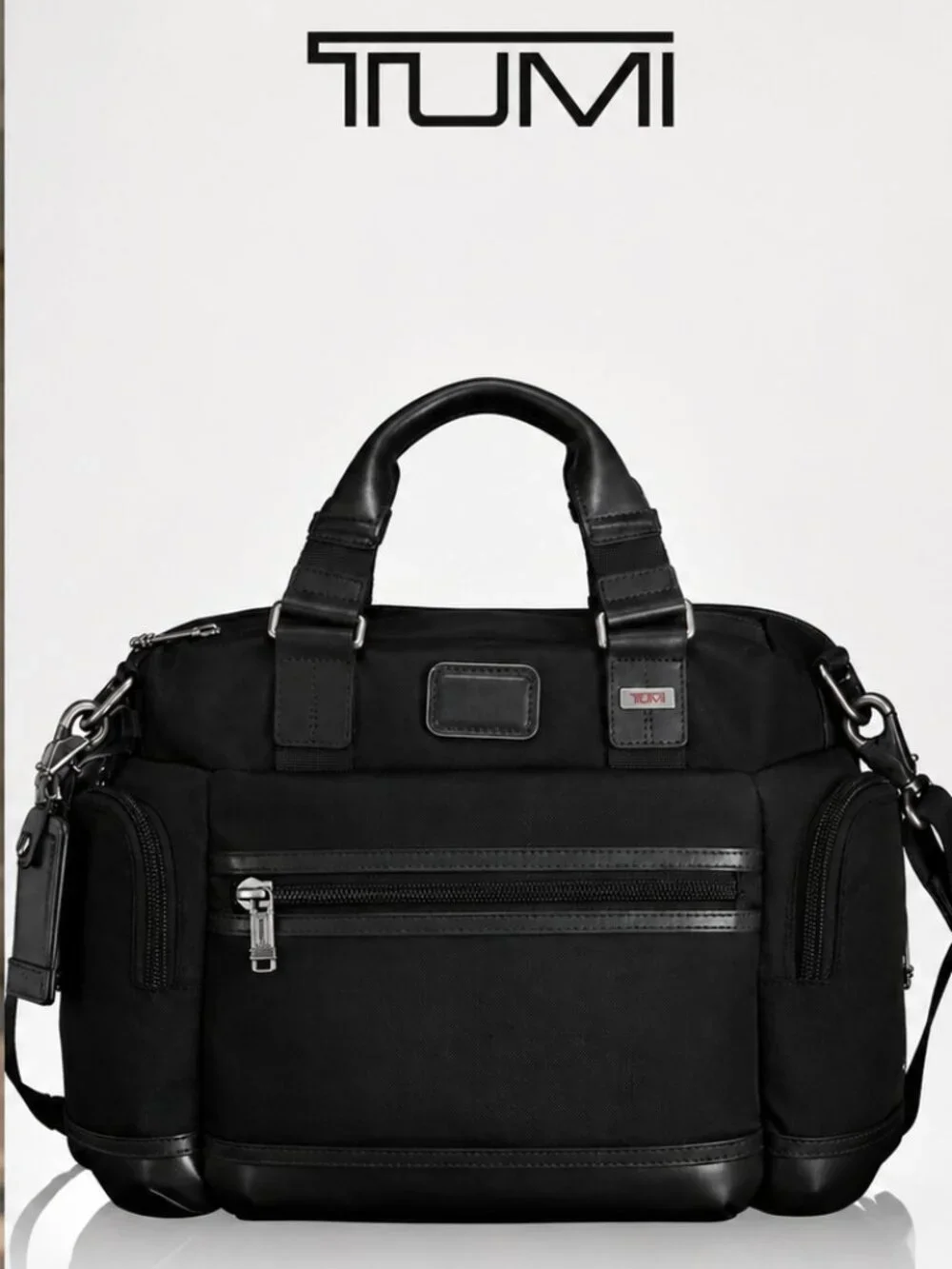 TUMI Black Ballistic Nylon Business Briefcase Laptop Bag Shoulder Strap